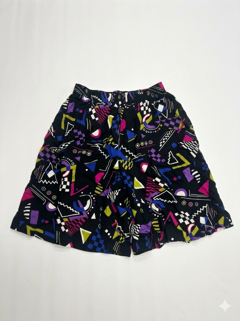 Vtg 80s 90s Memphis Design Geometric High Waisted Culottes Shorts S